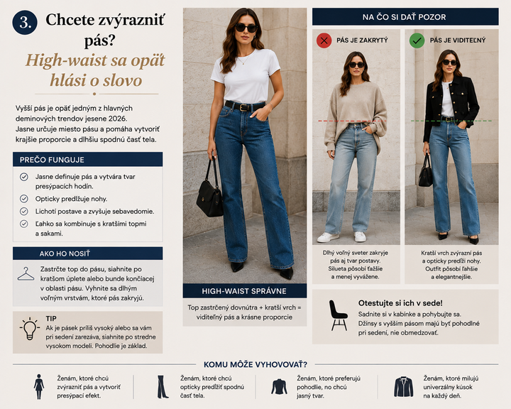 High-waist džínsy - vizualizácia